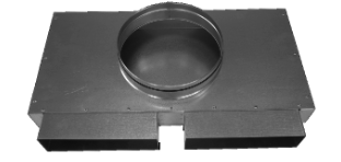 RKL-2x200x50/DN200 Rozdzielacz kanałów płaskich - podwójny z odejściem DN200 (ocynk)